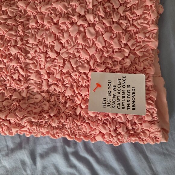 BNWT ASOS DESIGN popcorn texture mini shirt dress in pink US4 slim fit - Picture 6 of 8